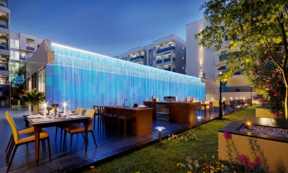 Spacious master suite in a 3BHK luxury apartment